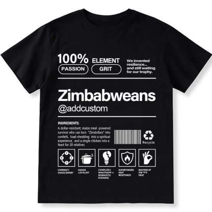 Zimbabweans Addcustom Unisex Fit  Cotton T-Shirt wearishow