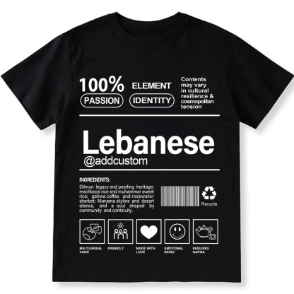 Lebanese Addcustom Unisex Fit  Cotton T-Shirt wearishow