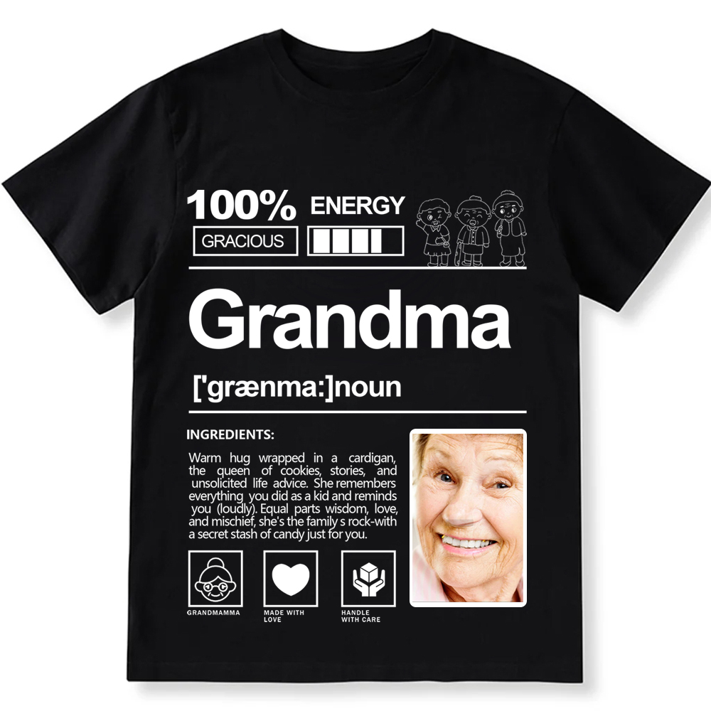 Addcustom  Photo Grandma Personalized Custom Unisex Fit T-Shirt wearishow