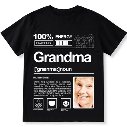 Addcustom  Photo Grandma Personalized Custom Unisex Fit T-Shirt wearishow