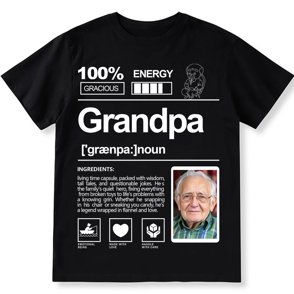 Addcustom Photo Grandpa Personalized Custom Unisex Fit T-Shirt wearish