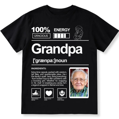Addcustom  Photo Grandpa Personalized Custom Unisex Fit T-Shirt wearishow