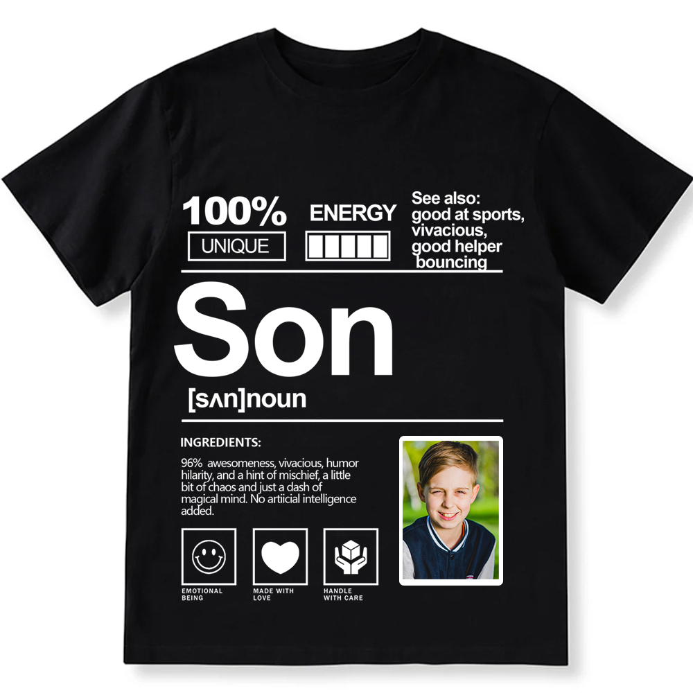 Addcustom  Photo Son Personalized Custom Unisex Fit T-Shirt wearishow