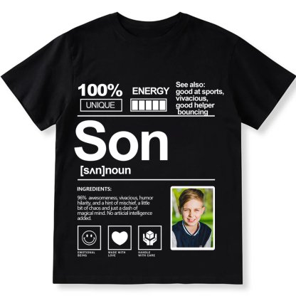 Addcustom  Photo Son Personalized Custom Unisex Fit T-Shirt wearishow