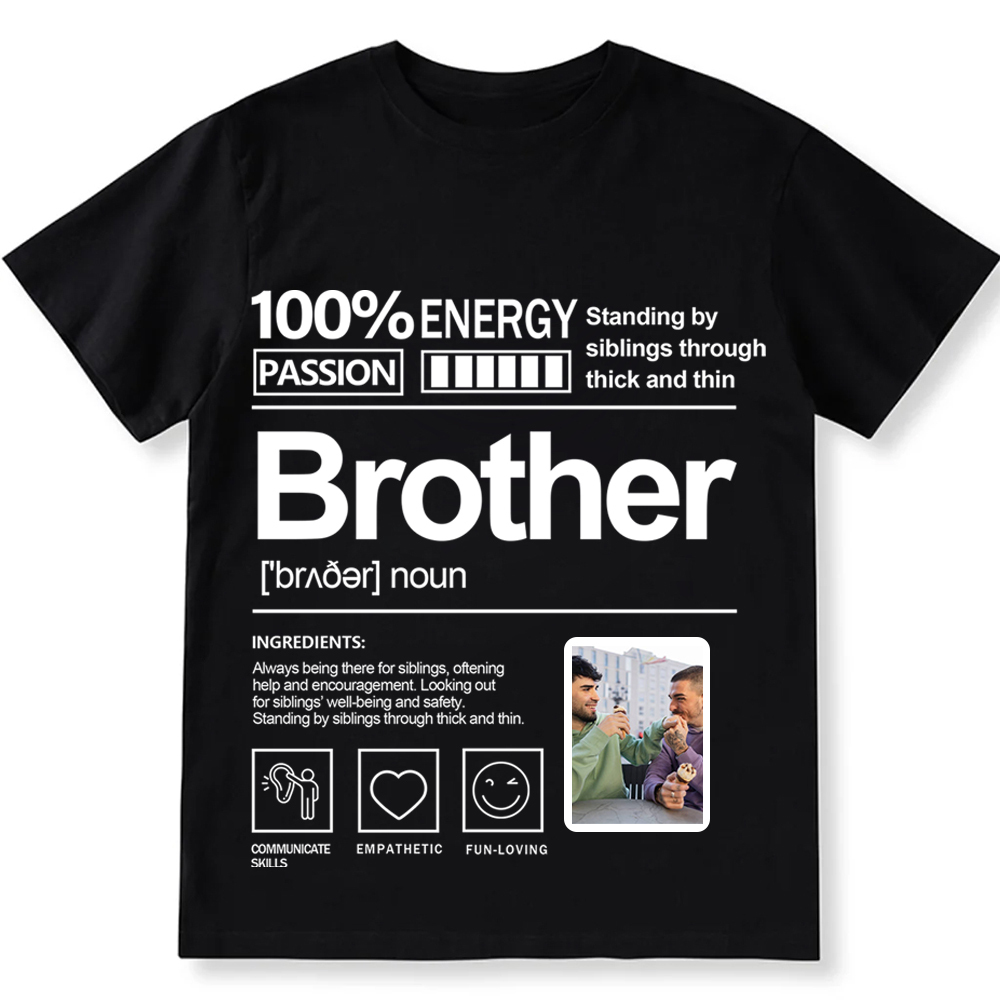 Addcustom Photo Brother Personalized Custom Unisex Fit T-Shirt wearish
