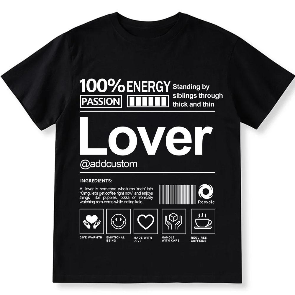 Addcustom Lover Personalized Custom Unisex Fit T-Shirt wearishow