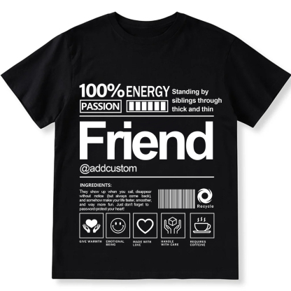 Addcustom Friend Personalized Custom Unisex Fit T-Shirt wearishow