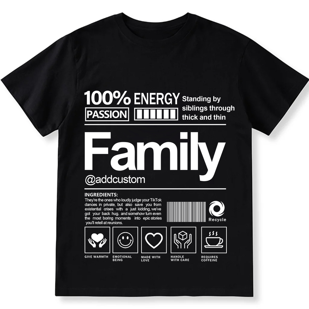 Addcustom Family Personalized Custom Unisex Fit T-Shirt wearishow