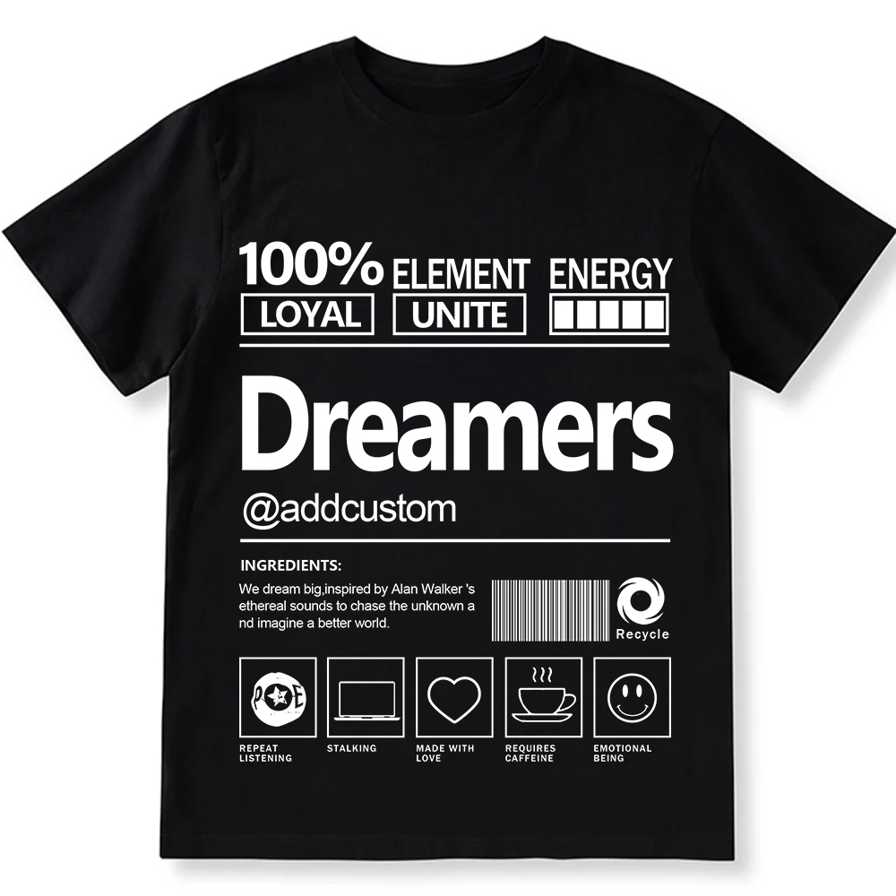 Addcustom Dreamers Personalized Custom Unisex Fit Cotton T-Shirt weari