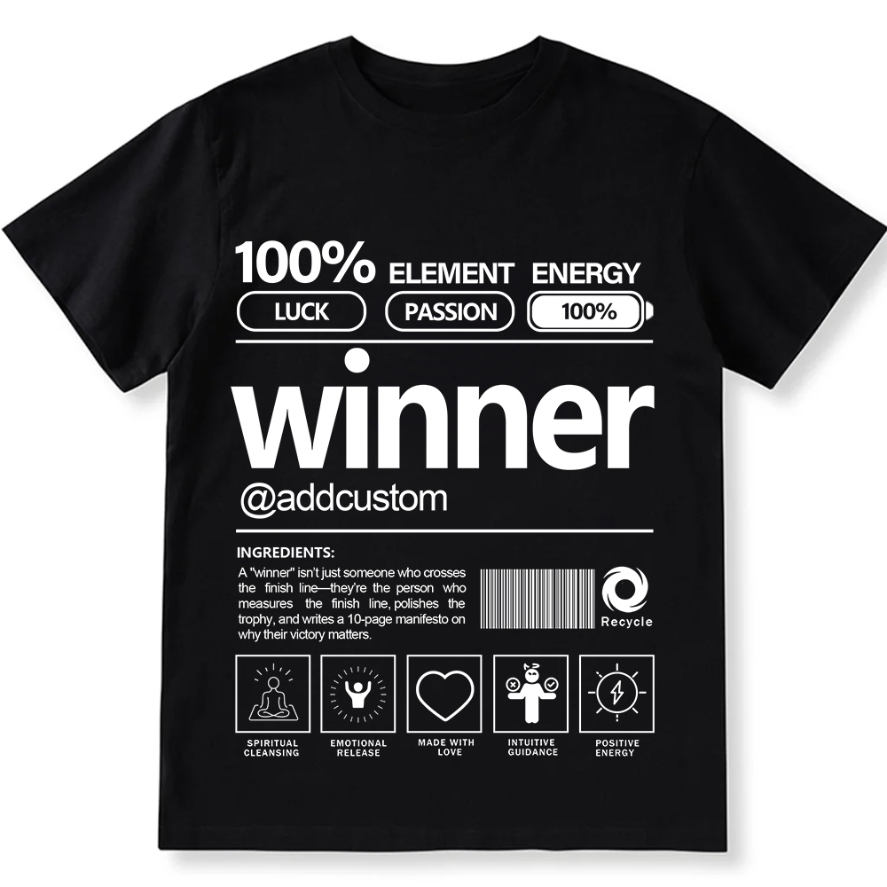 Addcustom Winner Personalized Custom Unisex Fit Cotton T-Shirt wearish