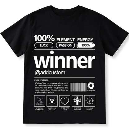 Addcustom Winner Personalized Custom Unisex Fit Cotton T-Shirt wearishow