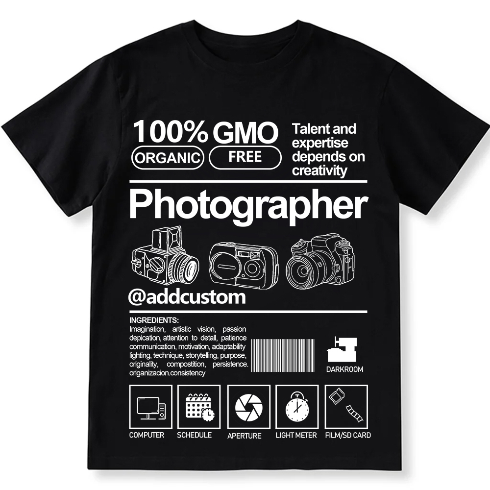 Addcustom  Photographer Personalized Custom Unisex Fit Cotton T-Shirt wearishow