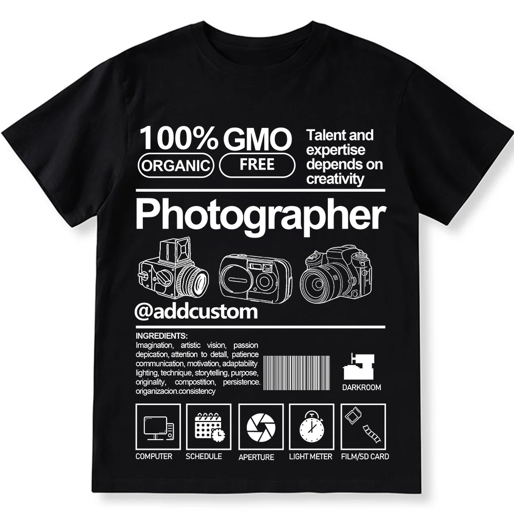 Addcustom Photographer Personalized Custom Unisex Fit Cotton T-Shirt w