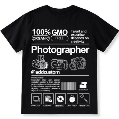 Addcustom  Photographer Personalized Custom Unisex Fit Cotton T-Shirt wearishow