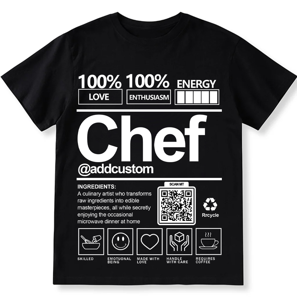 Addcustom Chef QR Code Personalized Custom Unisex Fit Cotton T-Shirt wearishow