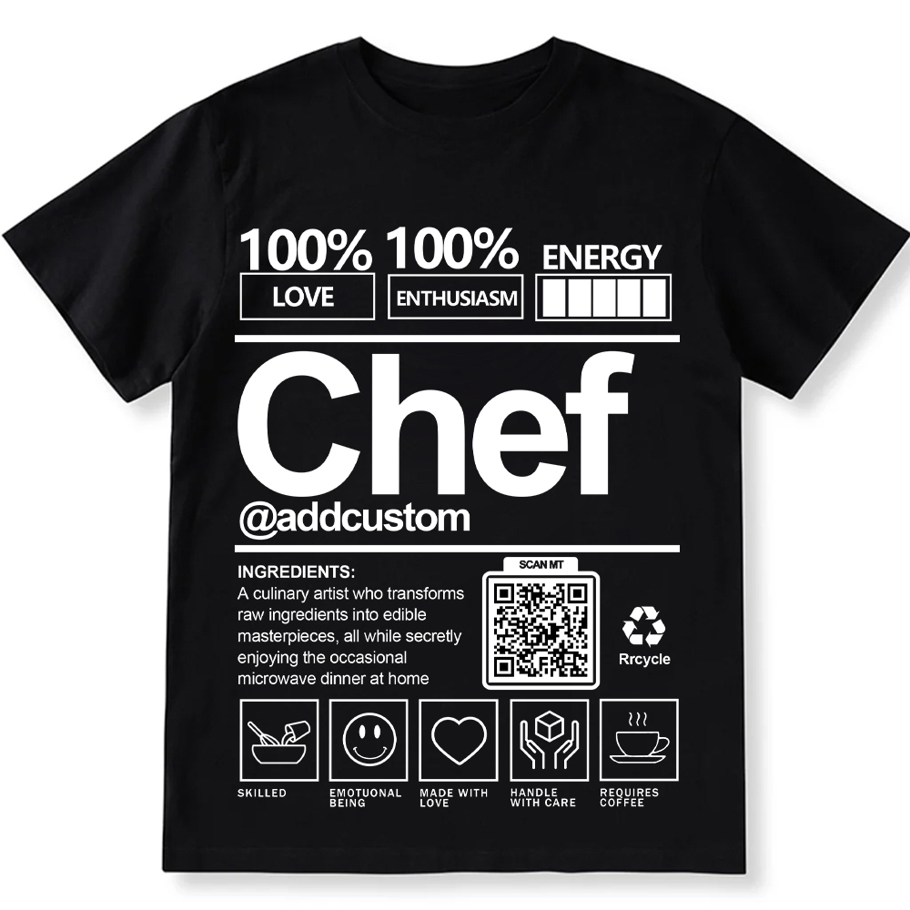 Addcustom Chef QR Code Personalized Custom Unisex Fit Cotton T-Shirt w