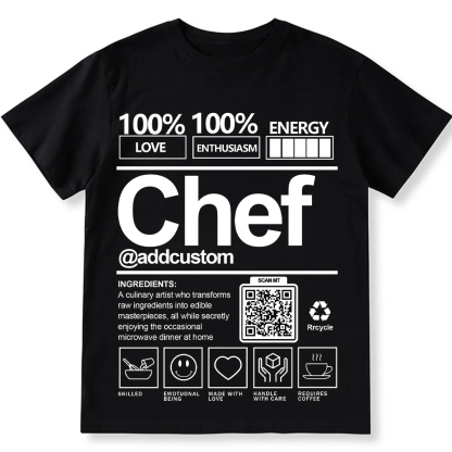 Addcustom Chef QR Code Personalized Custom Unisex Fit Cotton T-Shirt wearishow