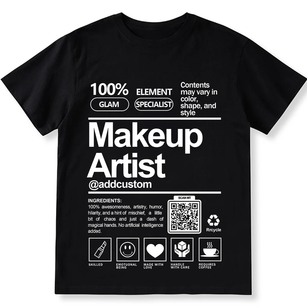 Makeup Artist Addcustom QR Code Unisex Fit Cotton T-Shirt wearishow