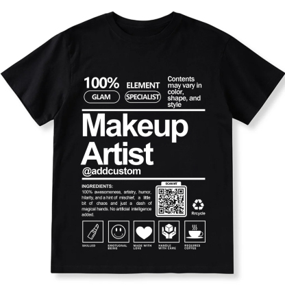 Makeup Artist  Addcustom QR Code Unisex Fit Cotton T-Shirt wearishow