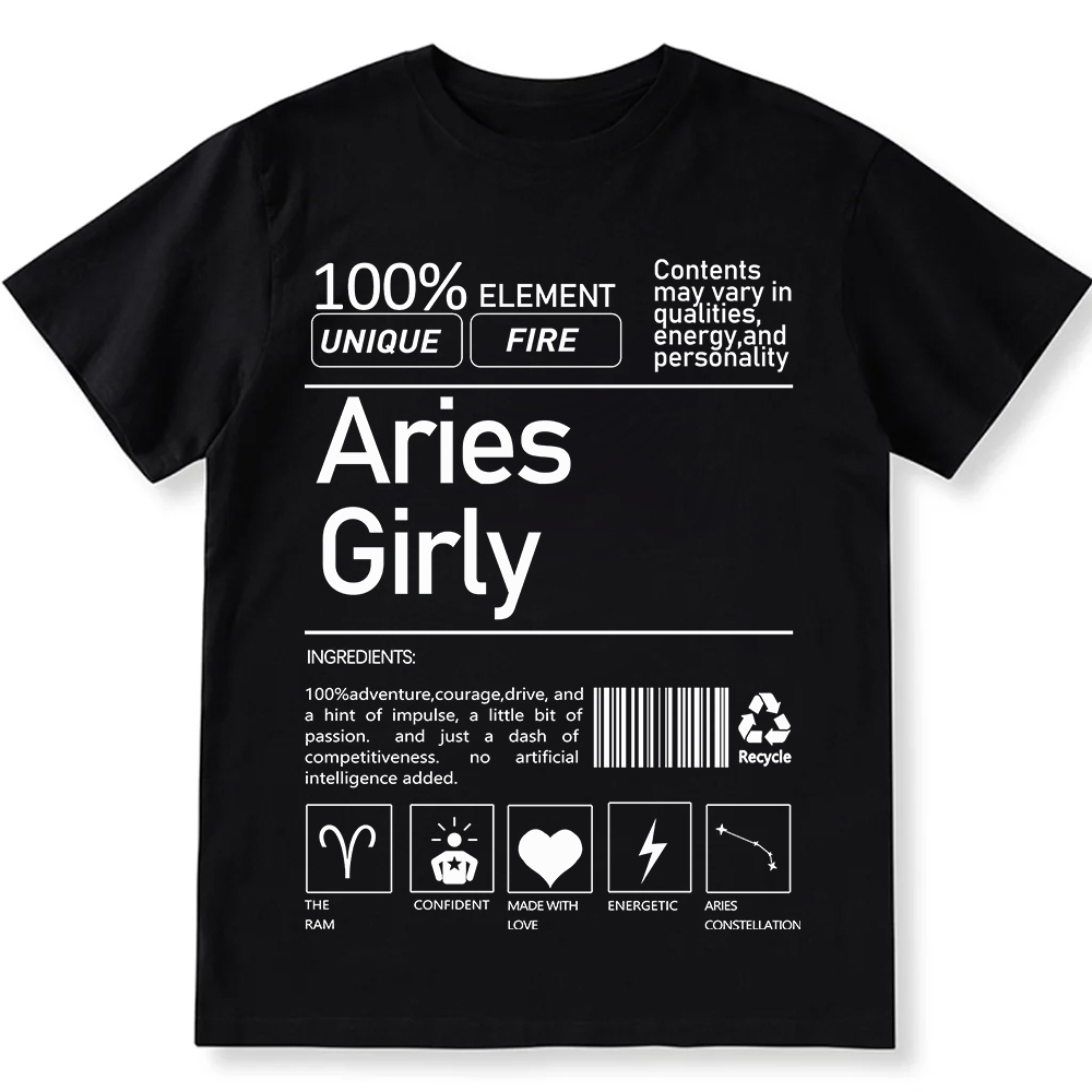 Aries Girly Unisex Fit Cotton T-Shirt wearishow