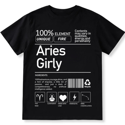 Aries Girly Unisex Fit Cotton T-Shirt wearishow