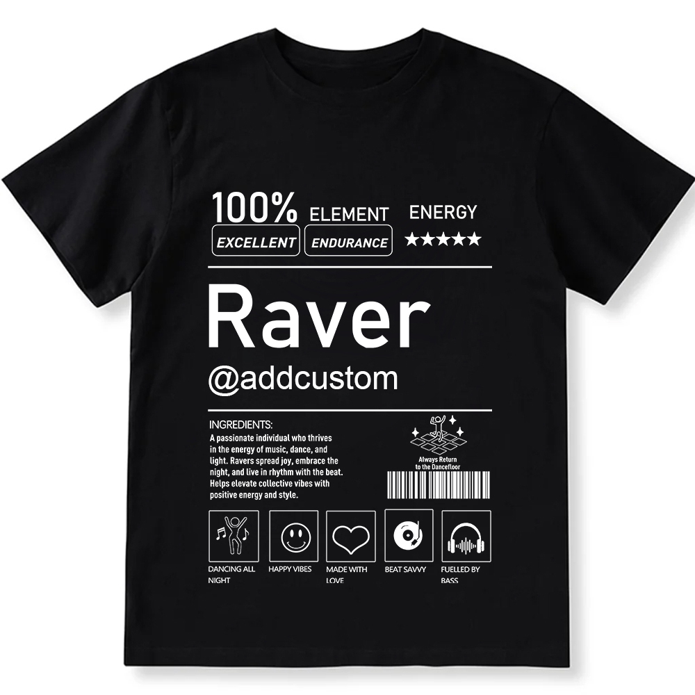 Raver Custom Unisex Fit Cotton T-Shirt wearishow