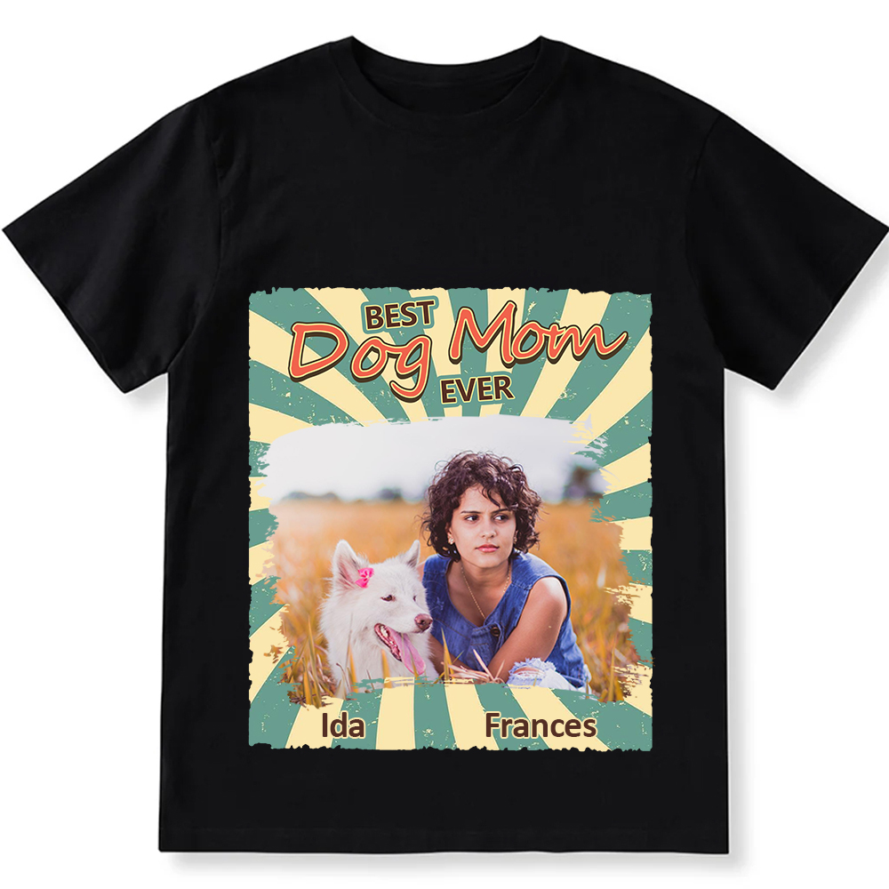 Retro Funny Dog Shirt Photo- Personalized Custom Unisex Fit Cotton T-Shirt wearishow