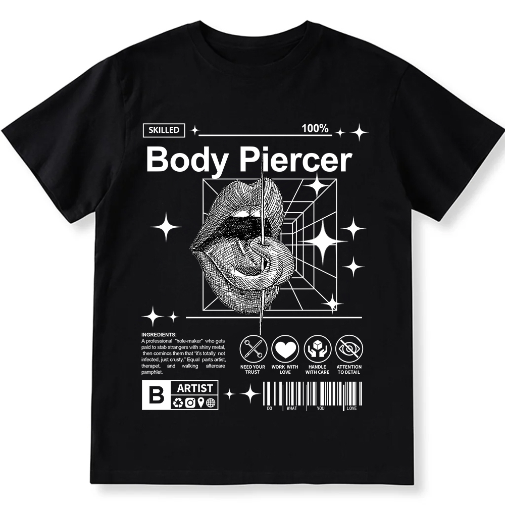 Body Piercer Casual Unisex Fit Cotton T-Shirt wearishow