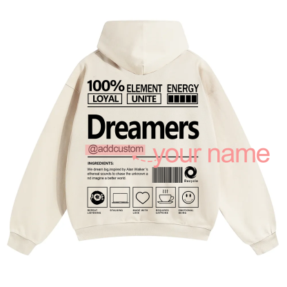 Dreamers Addcustom Unisex Fit Solid Color Hoodie