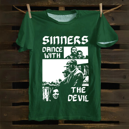 Unisex Vintage Sinners Horror Movie Cotton T-Shirt