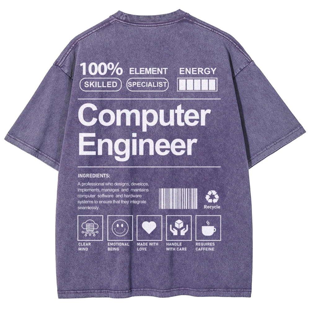 Computer Engineer Unisex Fit Washed T-Shirt