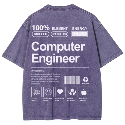 Computer Engineer Unisex Fit Washed T-Shirt