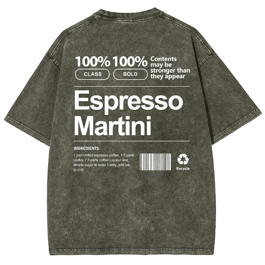 Espresso Martini Unisex Fit Washed Oversized T-Shirt