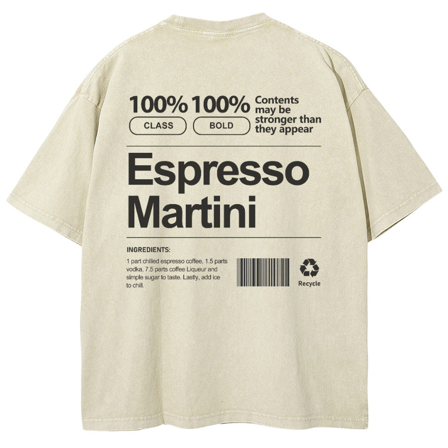 Espresso Martini Unisex Fit Washed Oversized T-Shirt