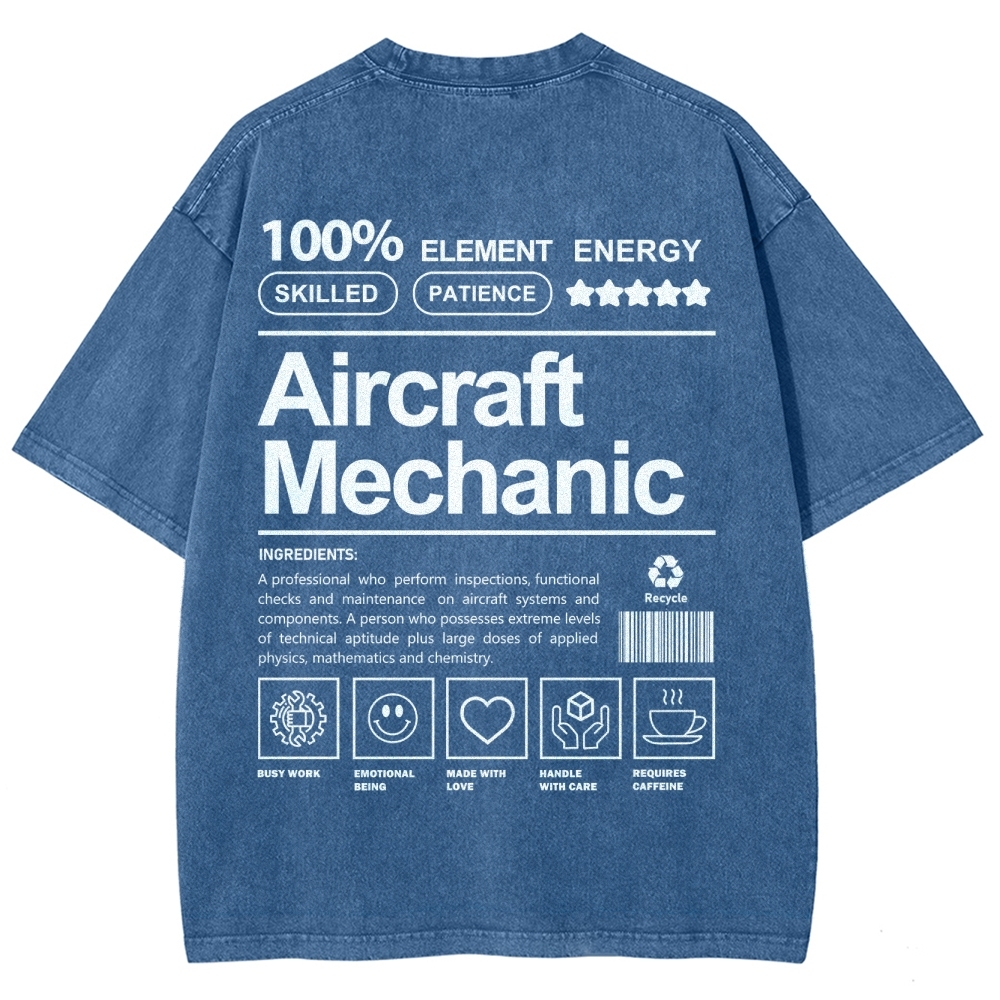 Aircraft Mechanic Unisex Fit Washed T-Shirt