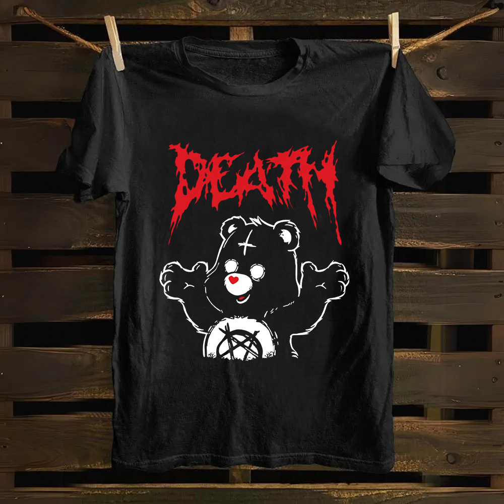 Unisex Vintage  Death Bear Care Bear TV Series  Cotton T-Shirt