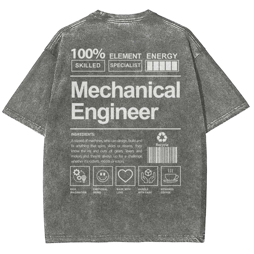 Mechanical Engineer Unisex Fit Washed T-Shirt