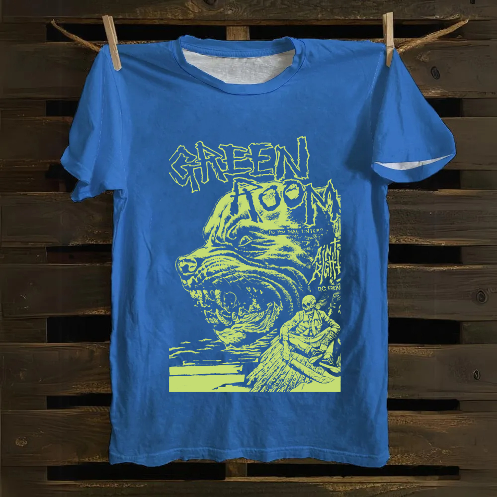 Unisex Vintage Green room horror movie 2015 Cotton T-Shirt