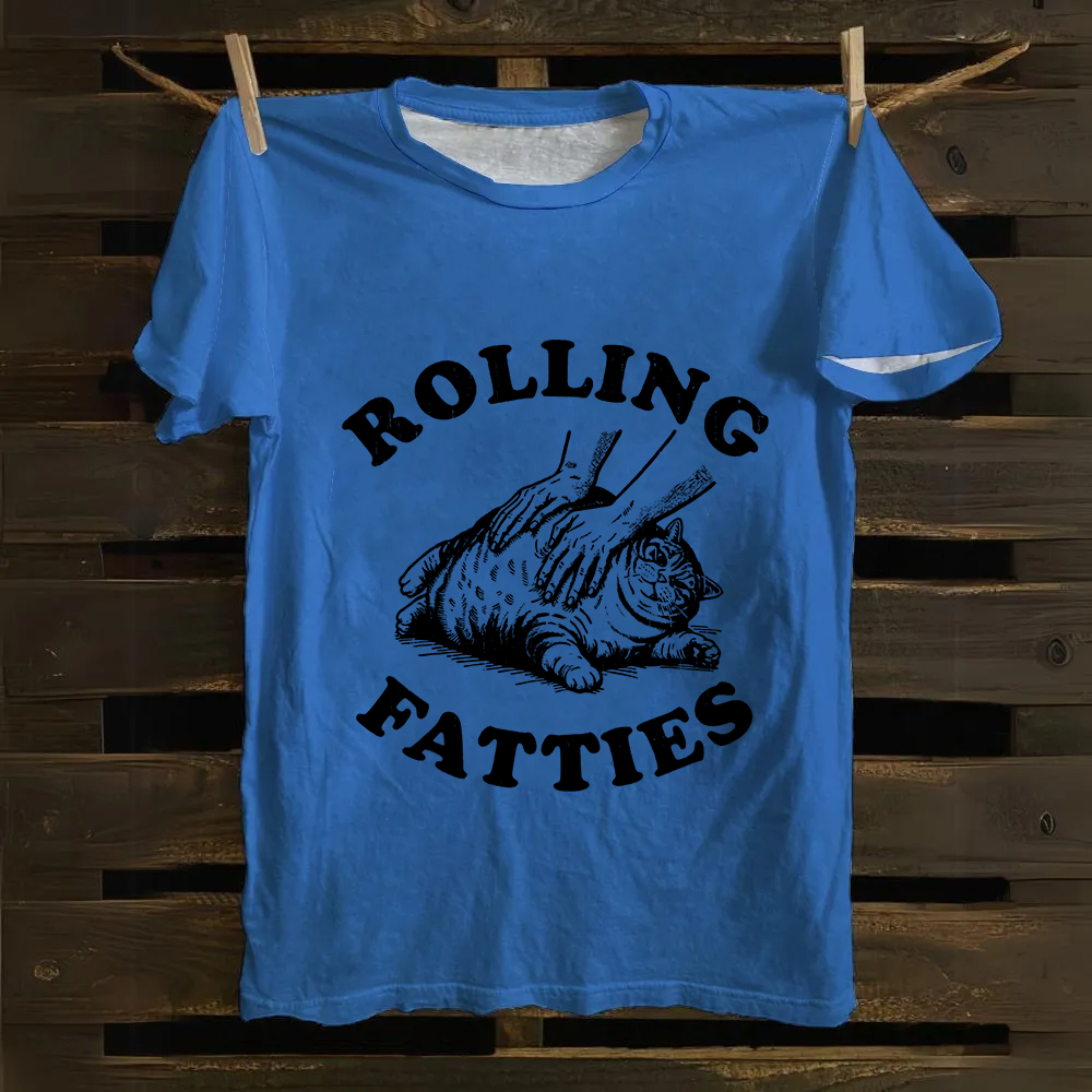 Unisex Rolling Fatties Print Classic Cotton T-Shirt