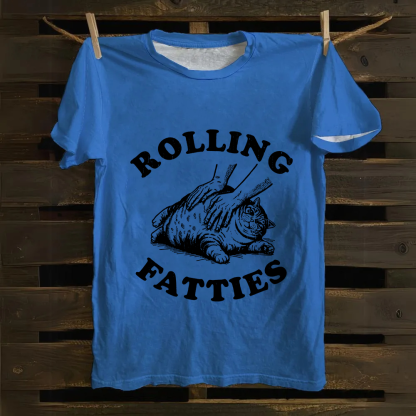 Unisex Rolling Fatties Print Classic Cotton T-Shirt