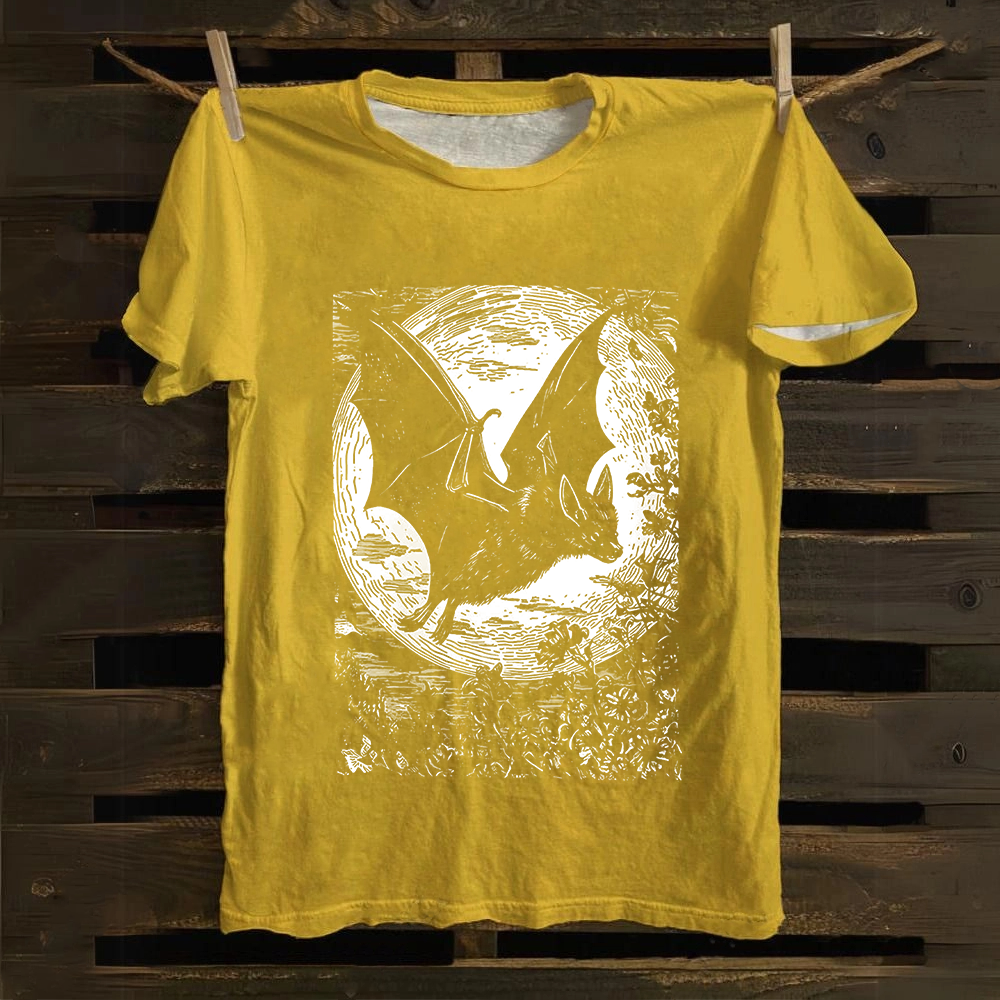 Unisex Vintage  Medieval Bat Cotton T-Shirt
