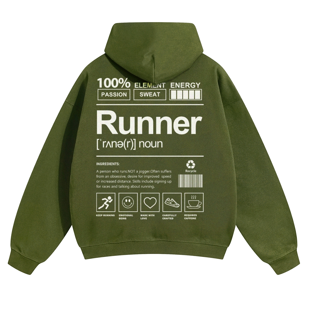 Runner Solid Color Hoodie