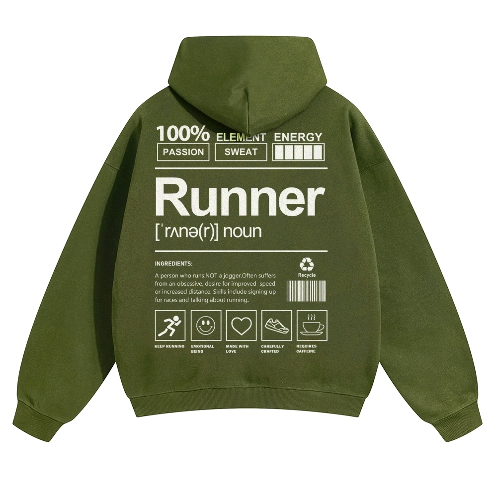 Runner Solid Color Hoodie