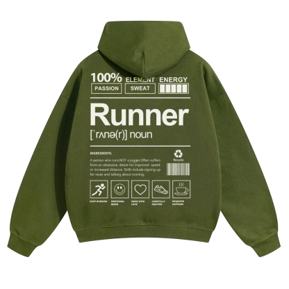 Runner Solid Color Hoodie