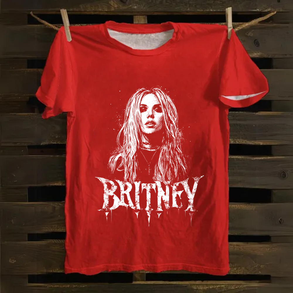 Unisex Vintage  Britney Singer Cotton T-Shirt