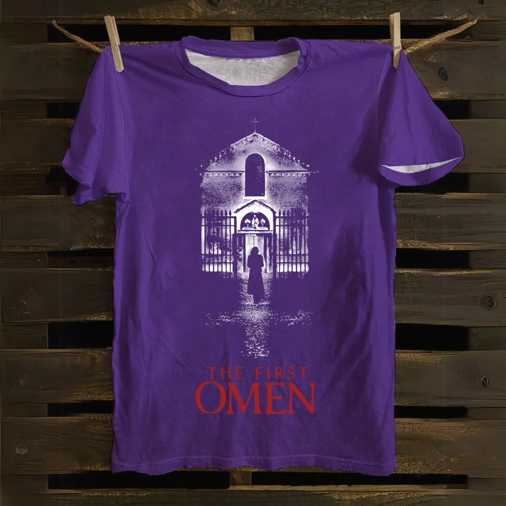 Unisex Vintage The Firts Omen Horror Movie  Cotton T-Shirt
