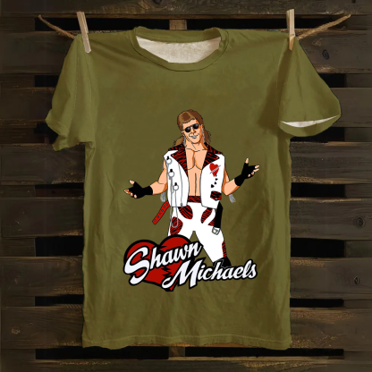 WWE Shawn Michaels Casual Printed Cotton T-Shirt