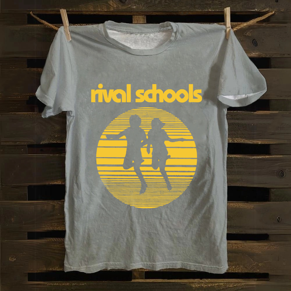 Unisex Vintage  Rival Schools Band Cotton T-Shirt