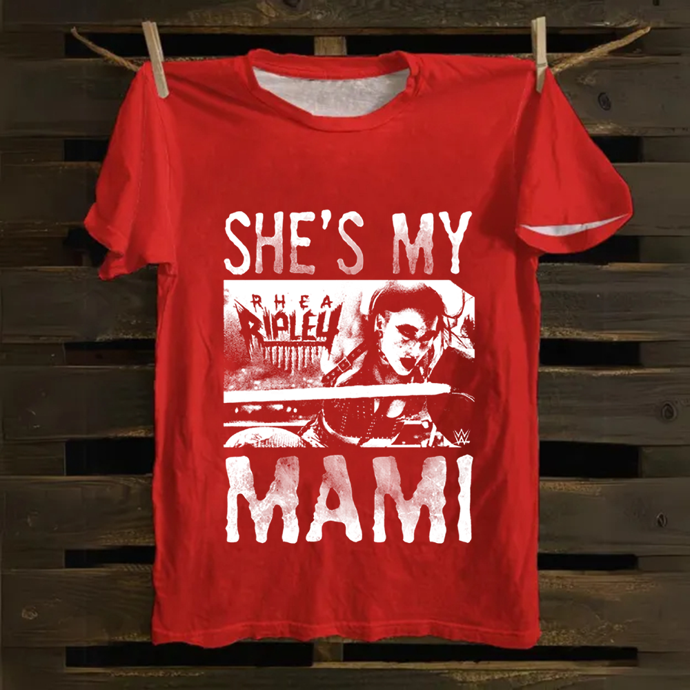 Unisex Vintage WWE Rhea Ripley "she is my mami " Cotton T-Shirt
