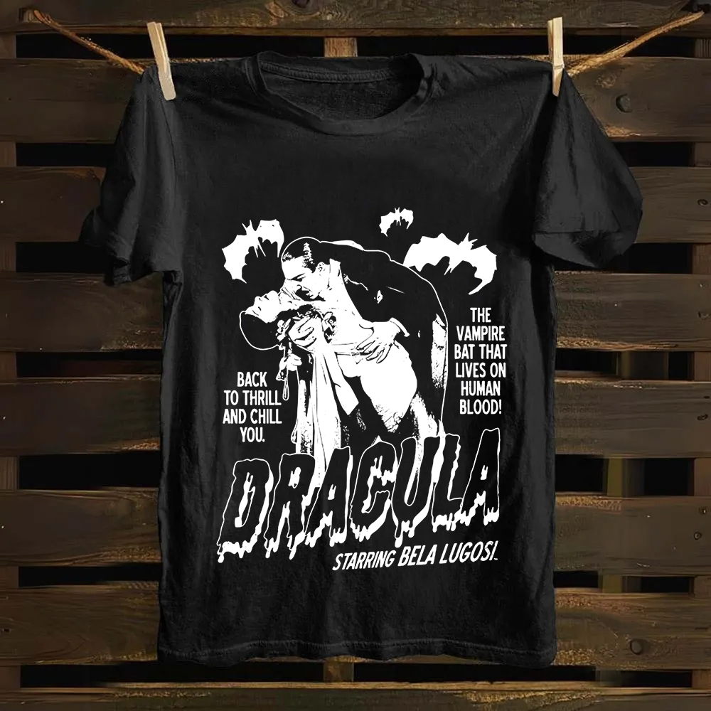 Unisex Vintage  Vampire Dracula Art Cotton T-Shirt